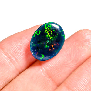 Hand-Selected Gemstone in 5.5 Ct Black Ethiopian Opal Cabochon - Natural and Ethically Sourced