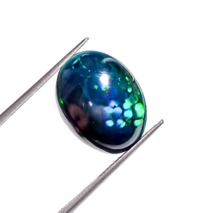 Premium Quality loose 5.5 Ct Black Ethiopian Opal, Ethically sourced Cabochon cut natural Gemstone