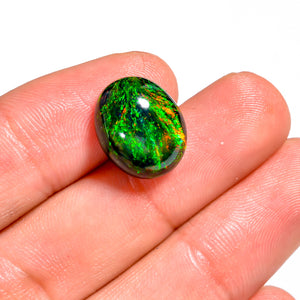 Natural Black Ethiopian Opal–Oval cut loose gemstone 
