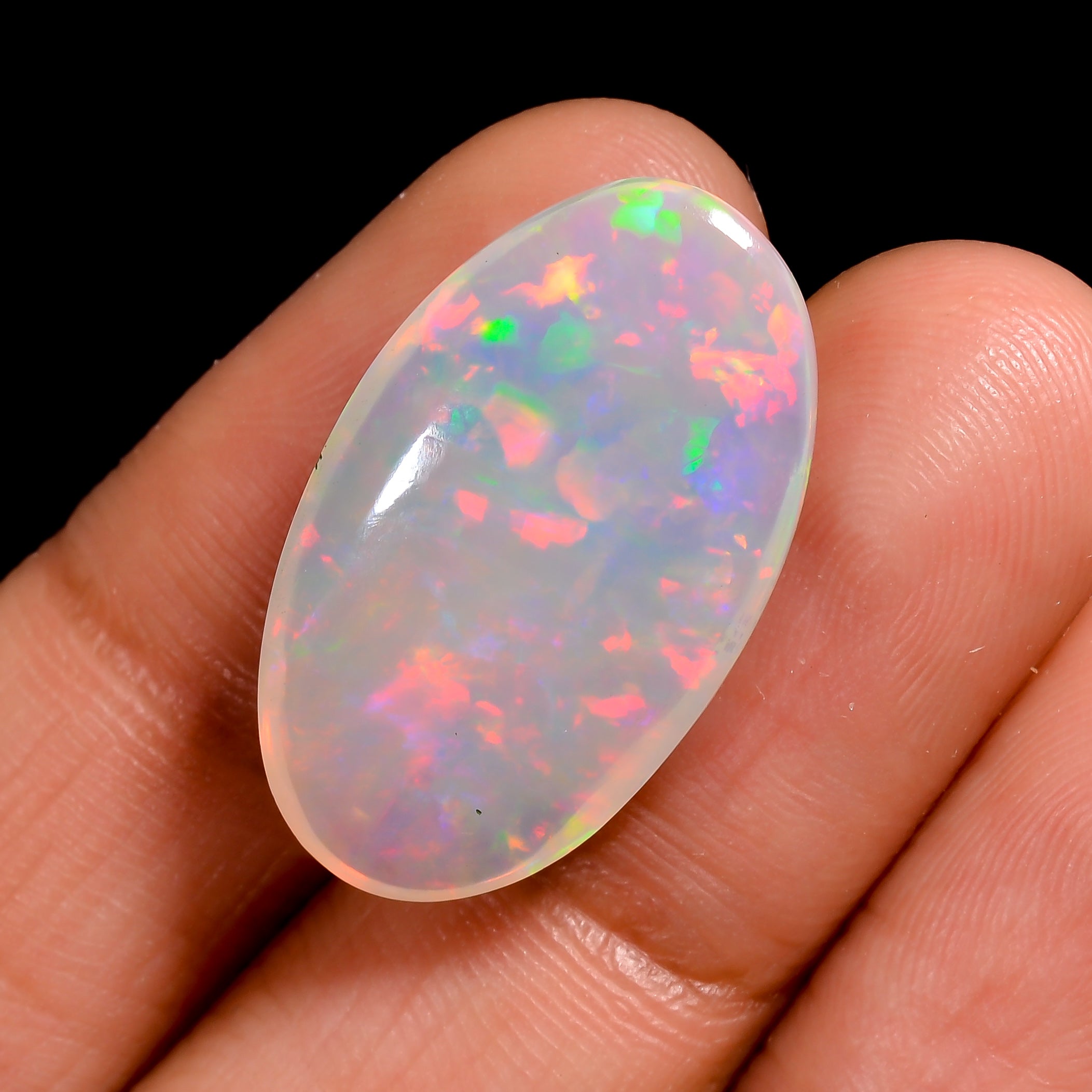 Natural 10.00 carat Ethiopian opal with bright multi-color flashes 
