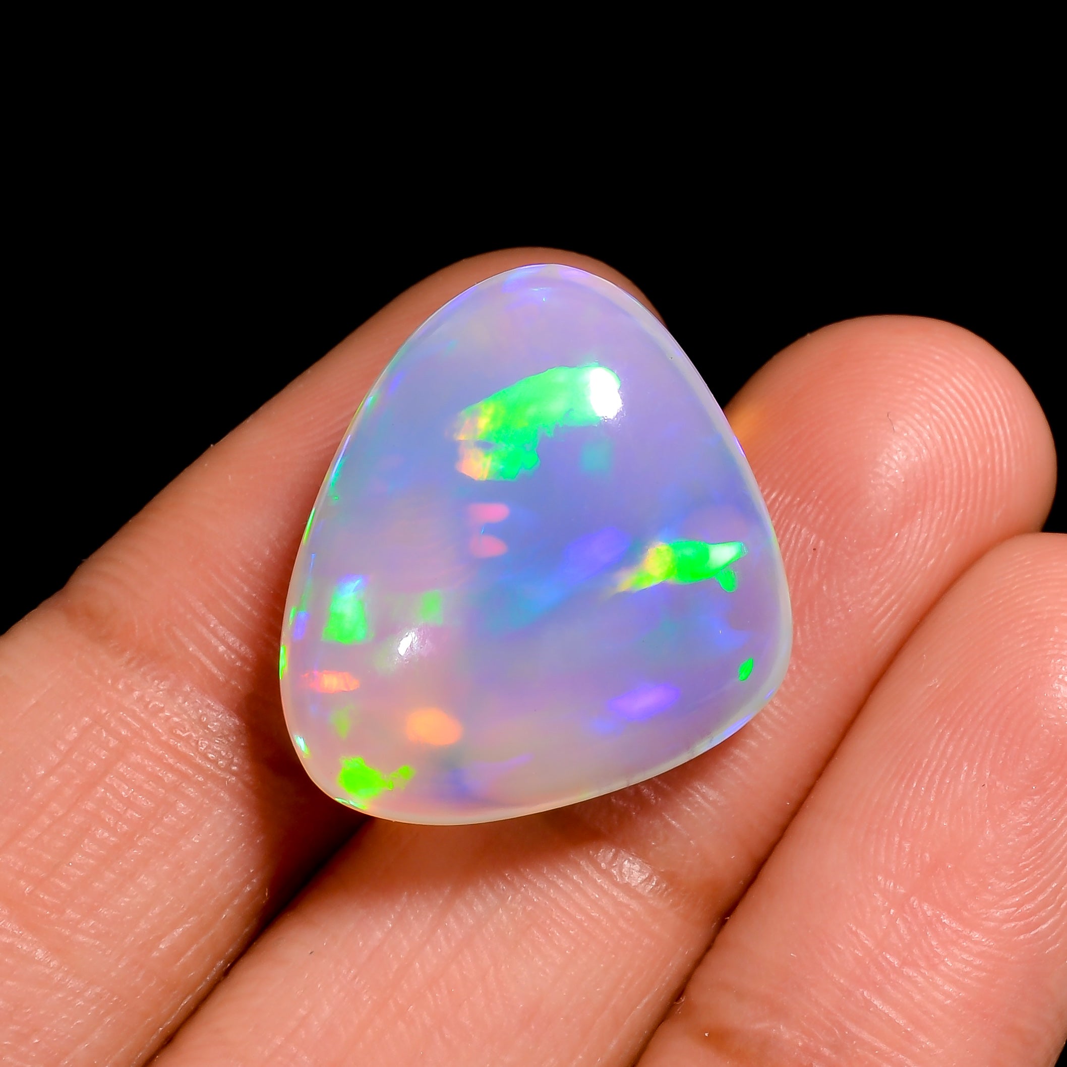 Genuine White Ethiopian Opal loose cabochon heart-shaped stone for your loved ones  
