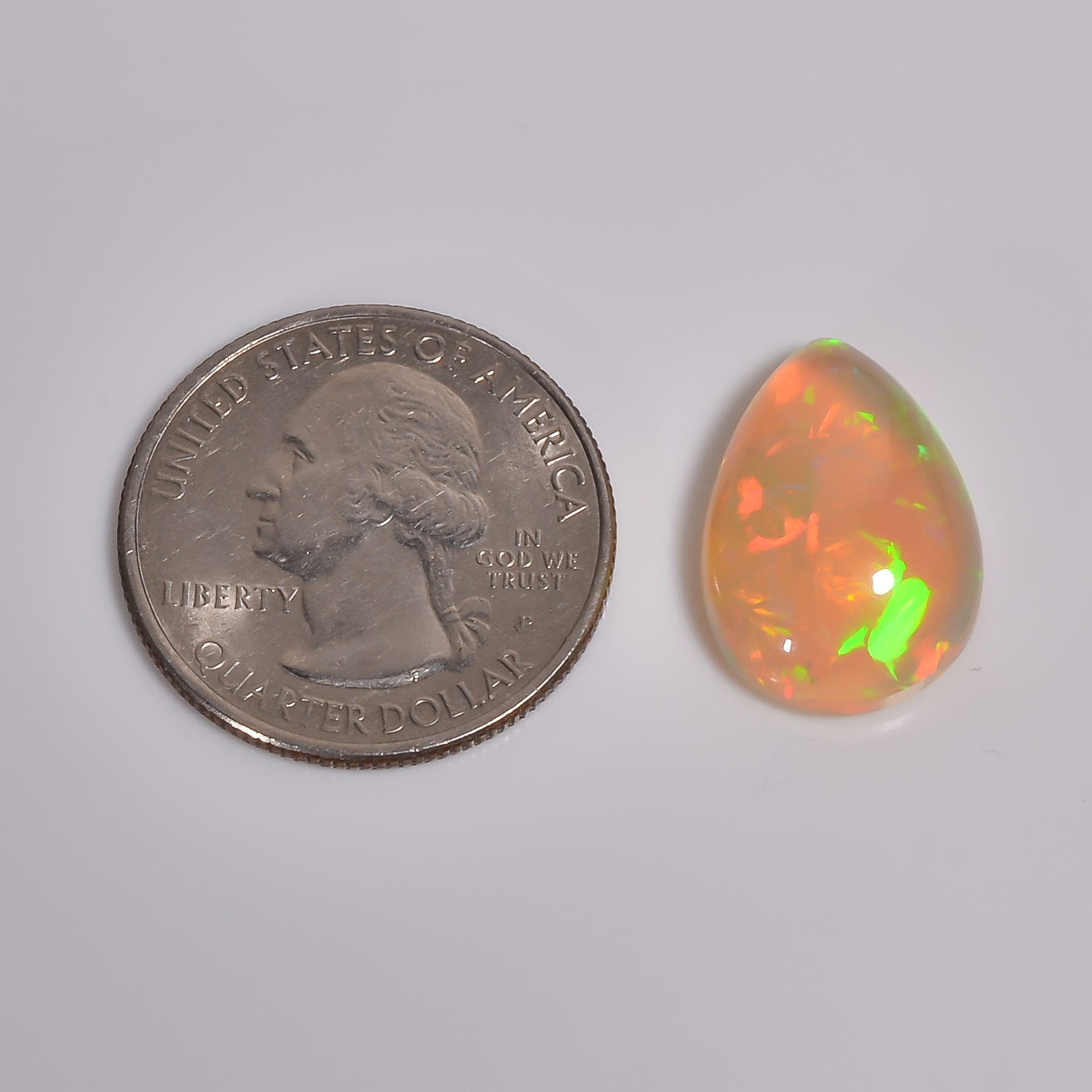 Multi fire 9.00 carat Ethiopian Opal cabochon gemstone 
