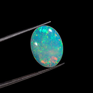White Ethiopian Opal Oval Cabochon Gemstone 
