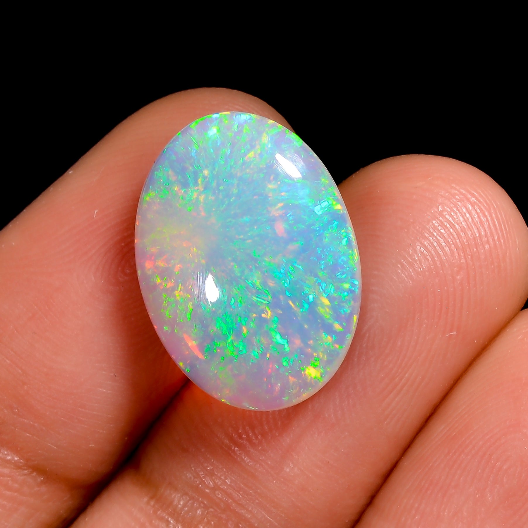 White Ethiopian Opal Cabochon Gemstone for Jewelry making 
