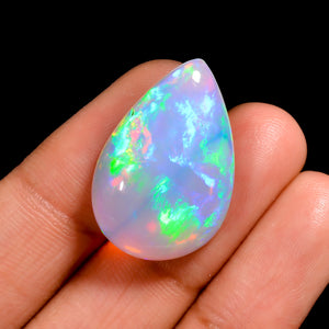 13.00 Ct Cabochon Cut White Ethiopian Opal with color flesh 

