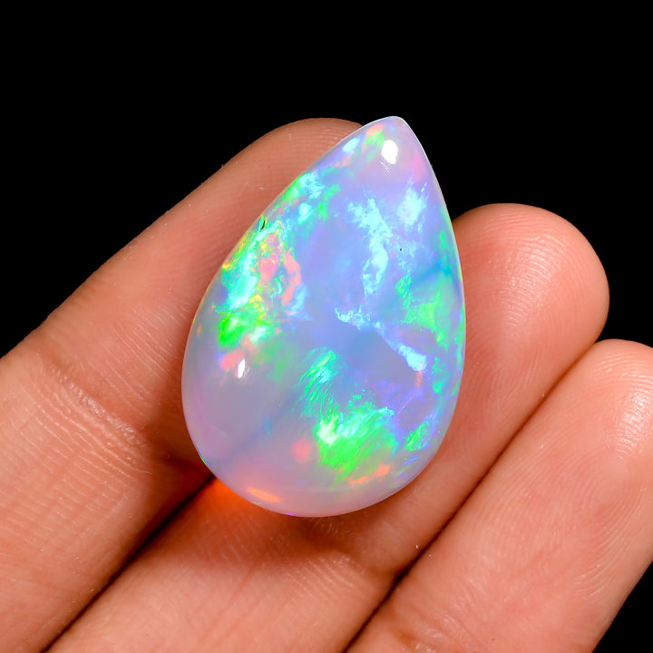 13.00 Ct Cabochon Cut White Ethiopian Opal with color flesh 
