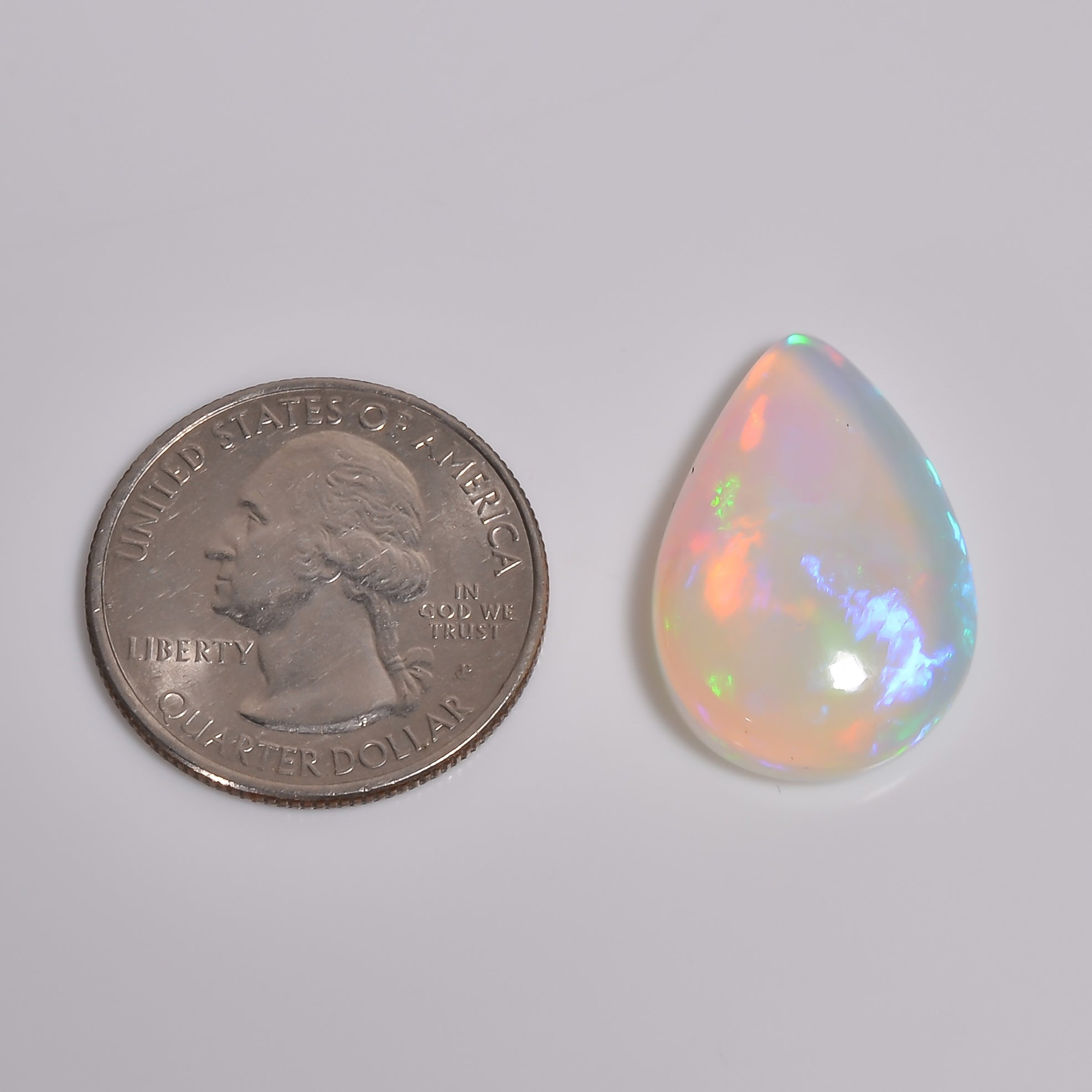 13.00 Ct White Ethiopian Opal Cabochon Loose Stone 
