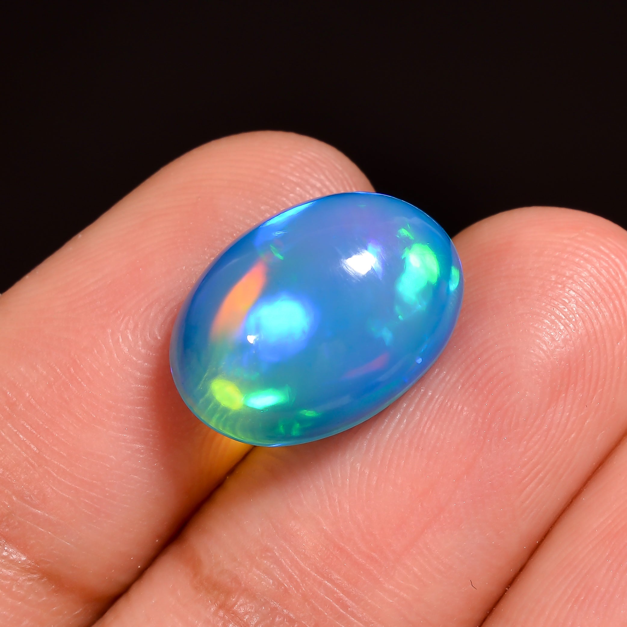 High-Quality Blue Fire Sky Ethiopian Opal cabochons Stone

