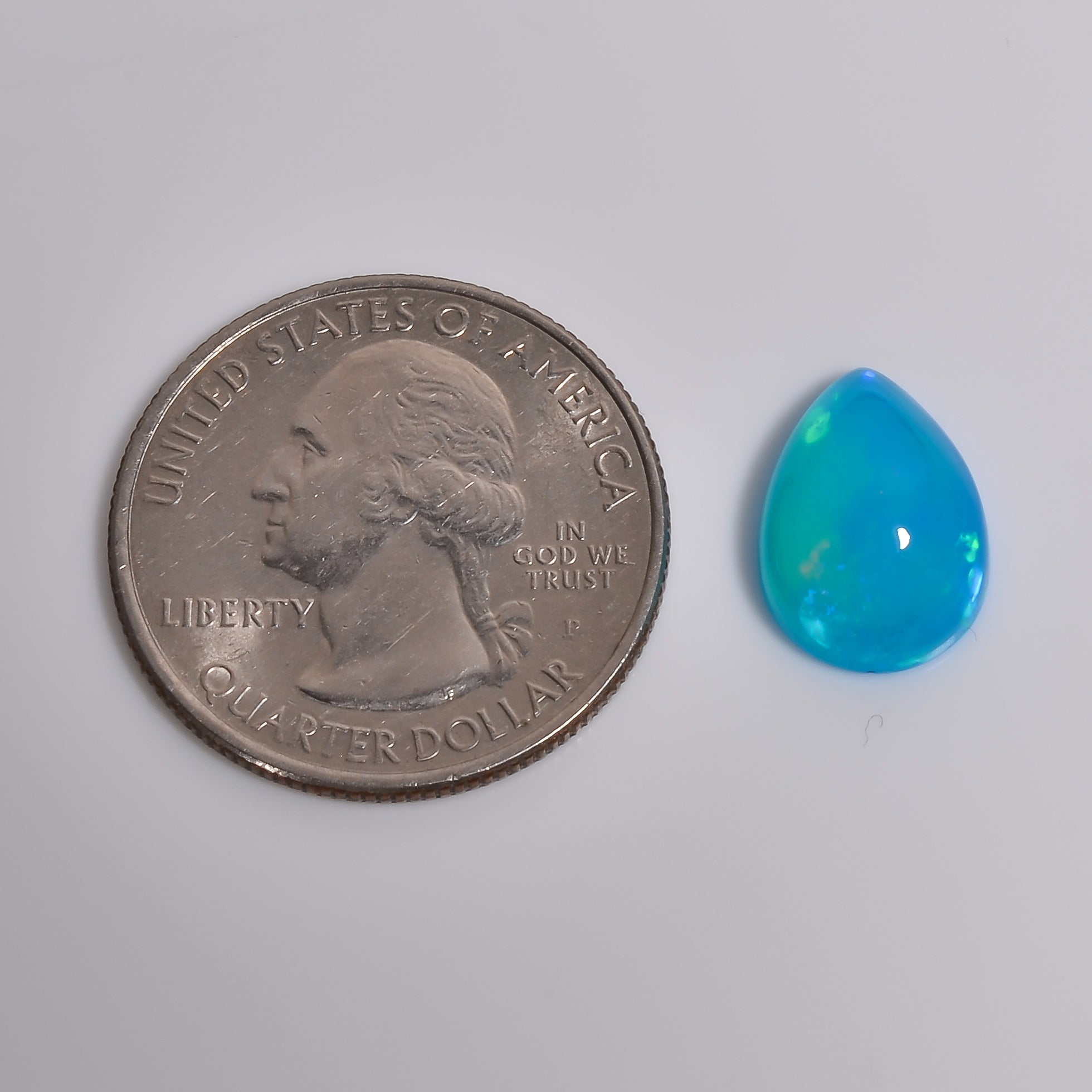  Natural Sky Ethiopian Opal pear shaped loose Gemstone 
