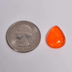 Loose Pear shaped 7.00 Carat Orange Ethiopian Opal Cabochons Gemstone 
