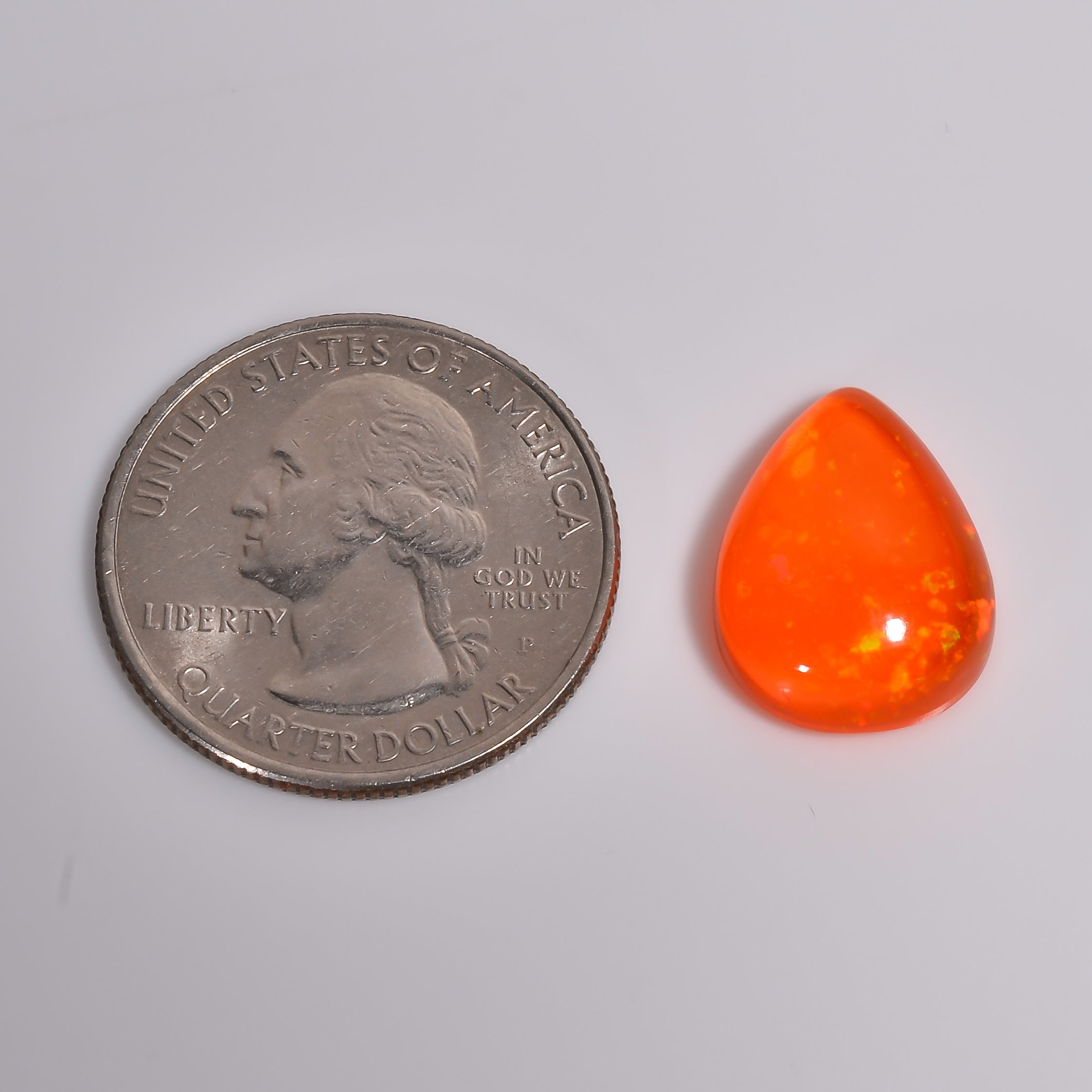 Loose Pear shaped 7.00 Carat Orange Ethiopian Opal Cabochons Gemstone 
