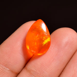 Orange Ethiopian Cabochons Pear Loose Gemstone Gift for her 
