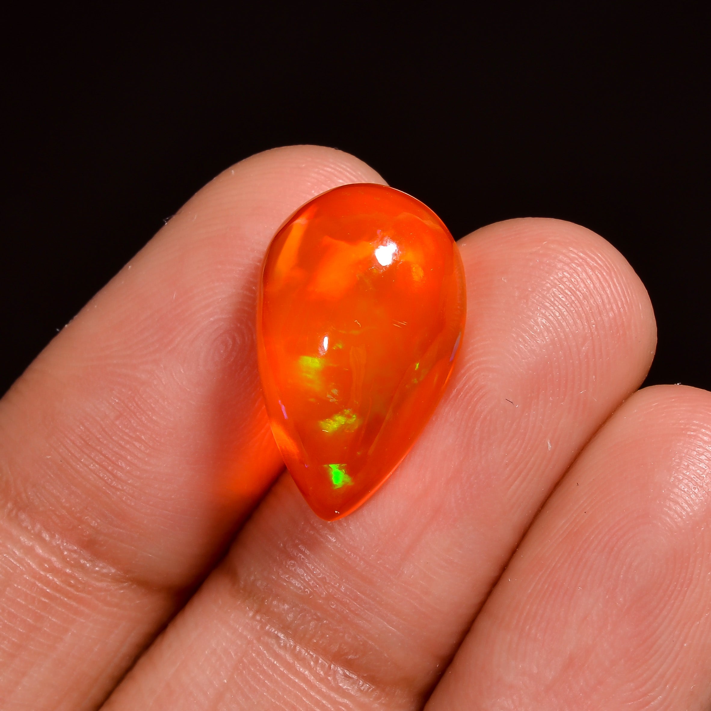 Orange Ethiopian Opal 5 Carat Loose Gemstone – Pear Shape