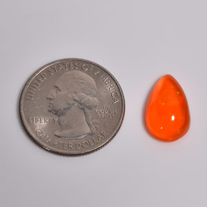 5 Ct Pear Shaped Orange Ethiopian Opal Gemstone – Natural Fire Cabochon